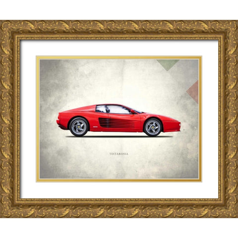 Ferrari Testarossa 1996 Gold Ornate Wood Framed Art Print with Double Matting by Rogan, Mark