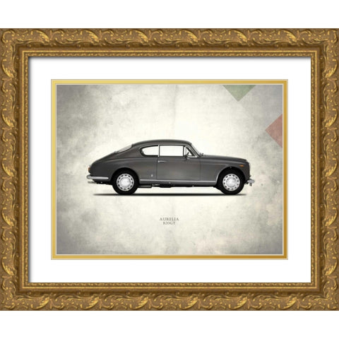 Lancia Aurelia-B20GT 1958 Gold Ornate Wood Framed Art Print with Double Matting by Rogan, Mark