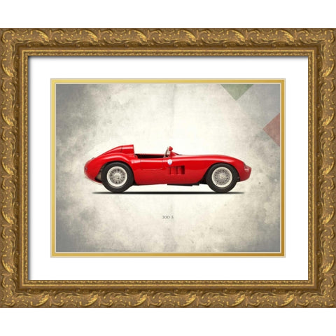 Maserati 300-S 1955 Gold Ornate Wood Framed Art Print with Double Matting by Rogan, Mark