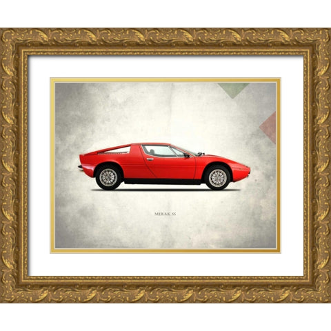 Maserati Merak-SS 1975 Gold Ornate Wood Framed Art Print with Double Matting by Rogan, Mark