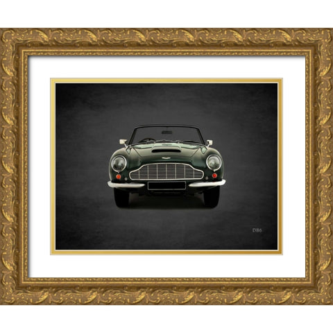 Aston Martin DB6 1965 Gold Ornate Wood Framed Art Print with Double Matting by Rogan, Mark