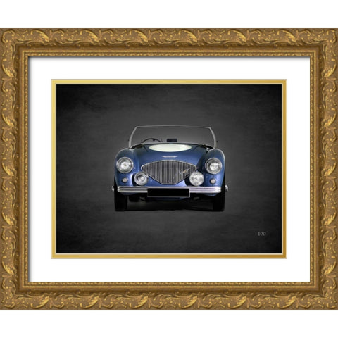 Austin-Healey 100 1953 Gold Ornate Wood Framed Art Print with Double Matting by Rogan, Mark