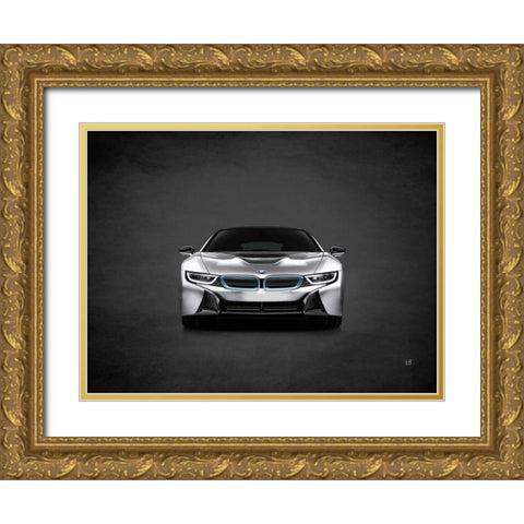 BMW i8 Gold Ornate Wood Framed Art Print with Double Matting by Rogan, Mark