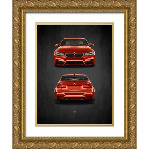 BMW M3 Gold Ornate Wood Framed Art Print with Double Matting by Rogan, Mark