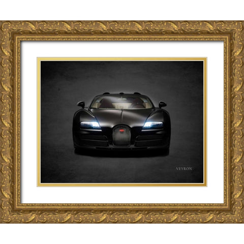 Bugatti Veyron Gold Ornate Wood Framed Art Print with Double Matting by Rogan, Mark