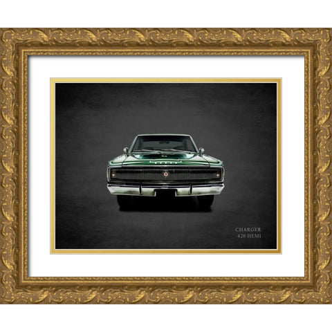Dodge Charger 426Hemi 1967 Gold Ornate Wood Framed Art Print with Double Matting by Rogan, Mark