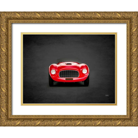 Ferrari 166 1948 Gold Ornate Wood Framed Art Print with Double Matting by Rogan, Mark