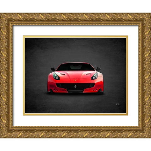 Ferrari FF Gold Ornate Wood Framed Art Print with Double Matting by Rogan, Mark