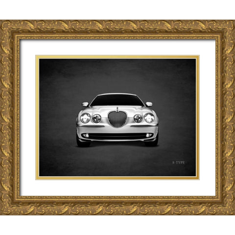 Jaguar S-Type Gold Ornate Wood Framed Art Print with Double Matting by Rogan, Mark