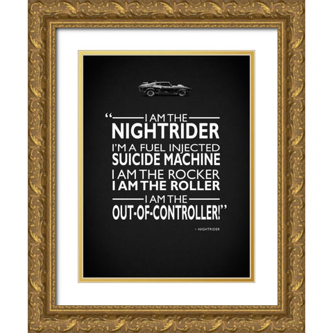 Mad Max I Am The Nightrider Gold Ornate Wood Framed Art Print with Double Matting by Rogan, Mark