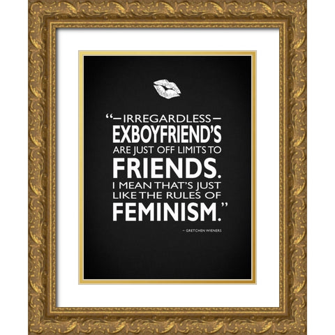 Mean Girls Rules Of Feminism Gold Ornate Wood Framed Art Print with Double Matting by Rogan, Mark