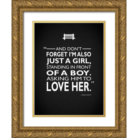 Notting Hill - Just A Girl Gold Ornate Wood Framed Art Print with Double Matting by Rogan, Mark