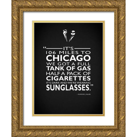 The Blues Brothers -Sunglasses Gold Ornate Wood Framed Art Print with Double Matting by Rogan, Mark