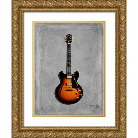 Gibson ES335 59 Gold Ornate Wood Framed Art Print with Double Matting by Rogan, Mark