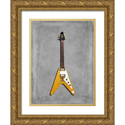 Gibson FlyingV 58 Gold Ornate Wood Framed Art Print with Double Matting by Rogan, Mark