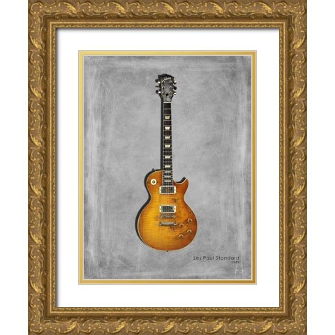 Gibson Les Paul Standard 1959 Gold Ornate Wood Framed Art Print with Double Matting by Rogan, Mark