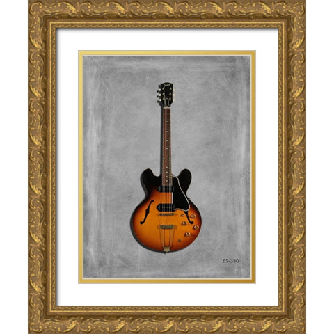 Gibson Semi hollow Gold Ornate Wood Framed Art Print with Double Matting by Rogan, Mark
