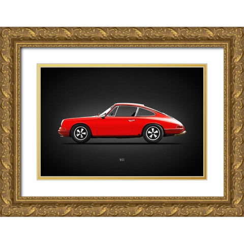 Porsche 911 1965 Gold Ornate Wood Framed Art Print with Double Matting by Rogan, Mark