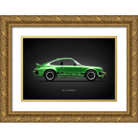 Porsche 911 Carrera 1974 Gold Ornate Wood Framed Art Print with Double Matting by Rogan, Mark