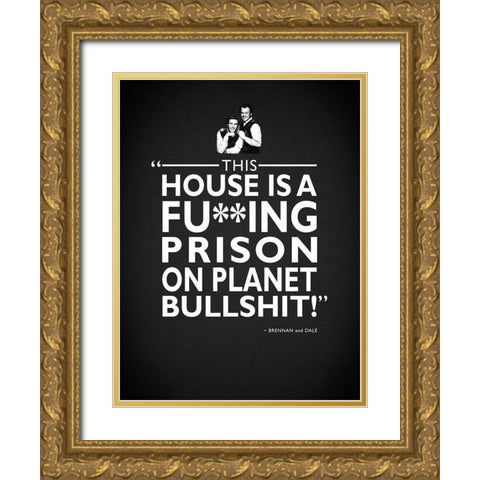 House Prison Gold Ornate Wood Framed Art Print with Double Matting by Rogan, Mark