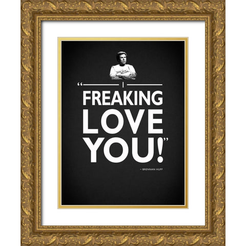 I Love You Gold Ornate Wood Framed Art Print with Double Matting by Rogan, Mark