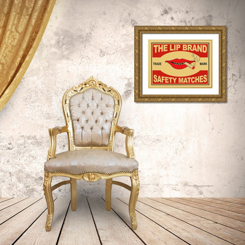 The Lip Brand Matches Gold Ornate Wood Framed Art Print with Double Matting by Rogan, Mark