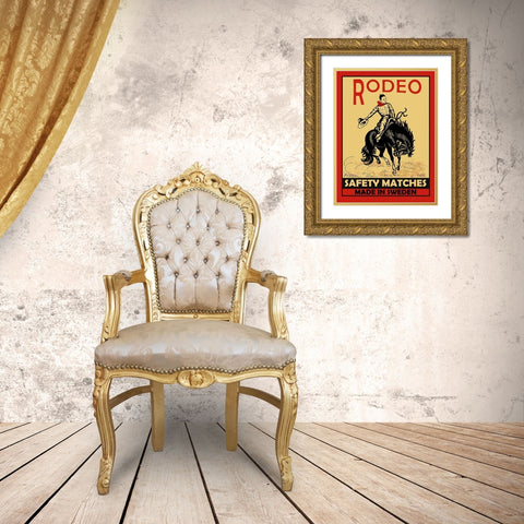 Rodeo Safety Matches Gold Ornate Wood Framed Art Print with Double Matting by Rogan, Mark