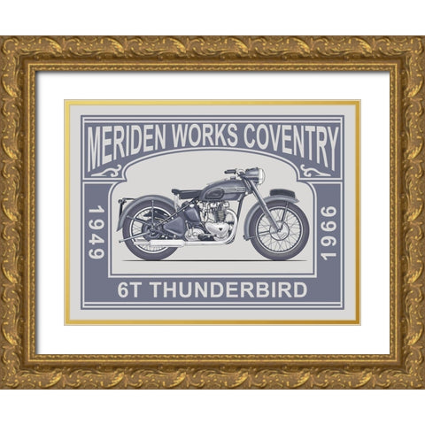 6T Thunderbird Meriden Works Gold Ornate Wood Framed Art Print with Double Matting by Rogan, Mark