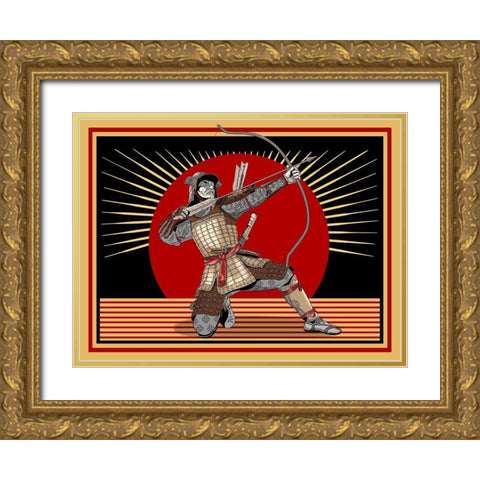 The Samurai Gold Ornate Wood Framed Art Print with Double Matting by Rogan, Mark