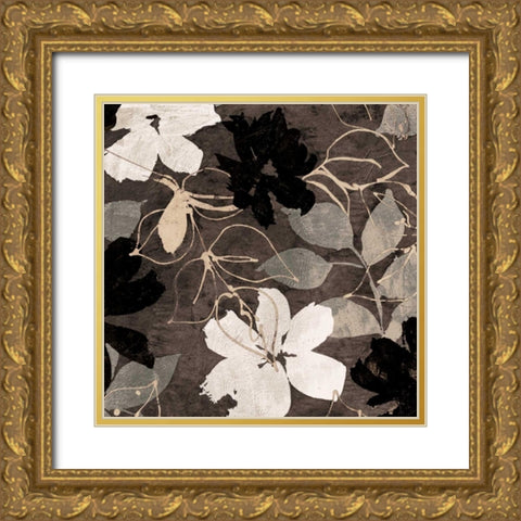 Fleurs IV Gold Ornate Wood Framed Art Print with Double Matting by Cailler, Sylvie