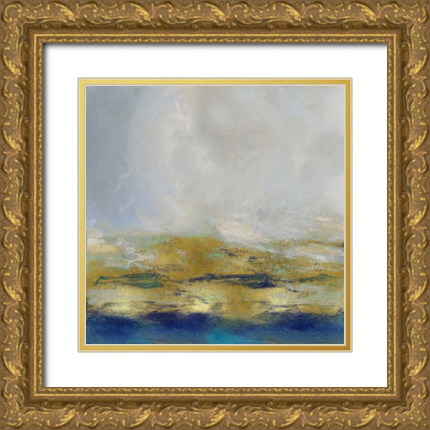 Terra in Aqua Gold Ornate Wood Framed Art Print with Double Matting by Messina, Jake