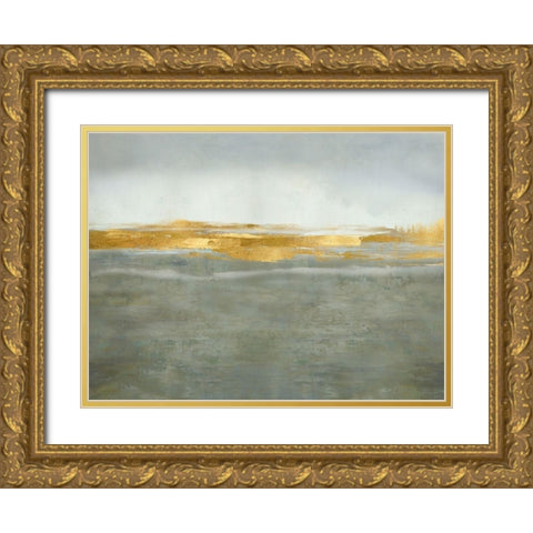 Linear Gold on Gray Gold Ornate Wood Framed Art Print with Double Matting by Messina, Jake