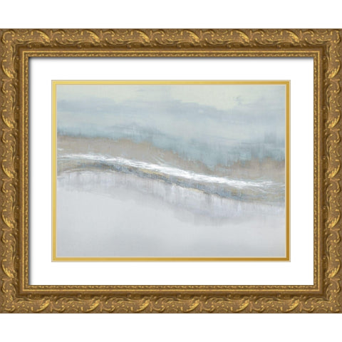 Aqua Blend Gold Ornate Wood Framed Art Print with Double Matting by Messina, Jake
