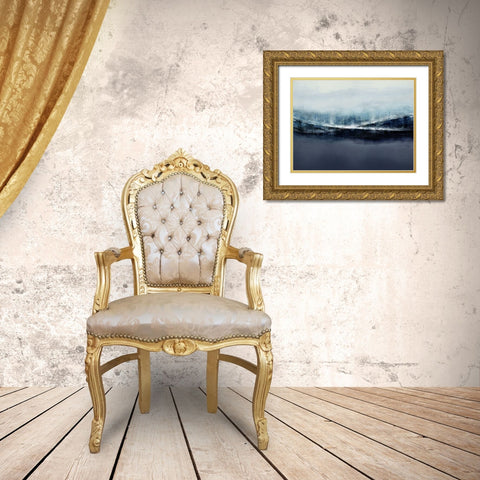 Ascending Blue Gold Ornate Wood Framed Art Print with Double Matting by Messina, Jake