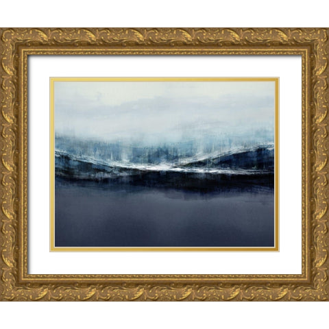 Ascending Blue Gold Ornate Wood Framed Art Print with Double Matting by Messina, Jake