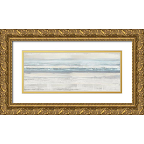 Boundless Aqua Gold Ornate Wood Framed Art Print with Double Matting by Messina, Jake