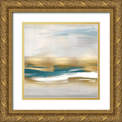 Gold Rush Teal II Gold Ornate Wood Framed Art Print with Double Matting by Messina, Jake