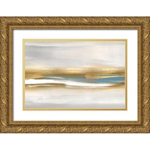Highlight Gold and Teal I Gold Ornate Wood Framed Art Print with Double Matting by Messina, Jake