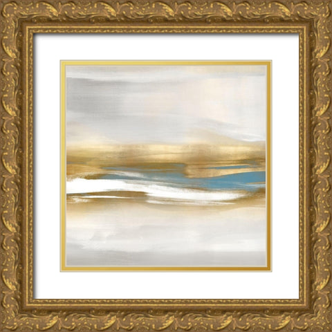 Highlight Gold and Teal II Gold Ornate Wood Framed Art Print with Double Matting by Messina, Jake