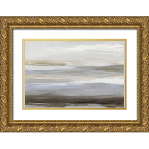 Neutral Strokes I Gold Ornate Wood Framed Art Print with Double Matting by Messina, Jake