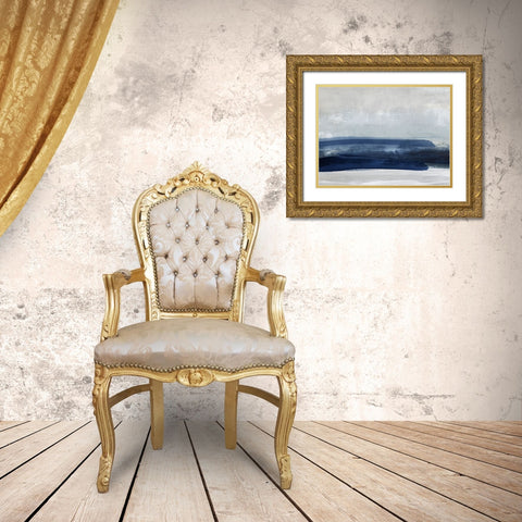 Blue View I Gold Ornate Wood Framed Art Print with Double Matting by Messina, Jake