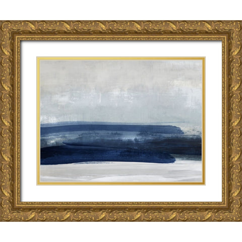 Blue View I Gold Ornate Wood Framed Art Print with Double Matting by Messina, Jake