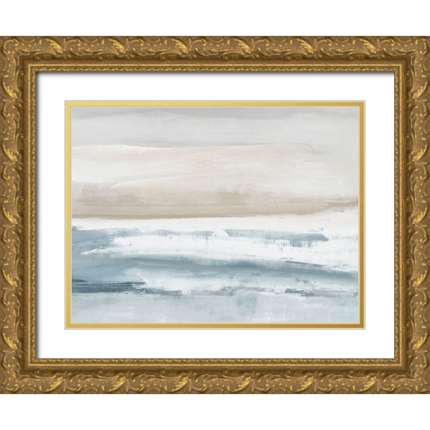 Vista Aqua Gold Ornate Wood Framed Art Print with Double Matting by Messina, Jake