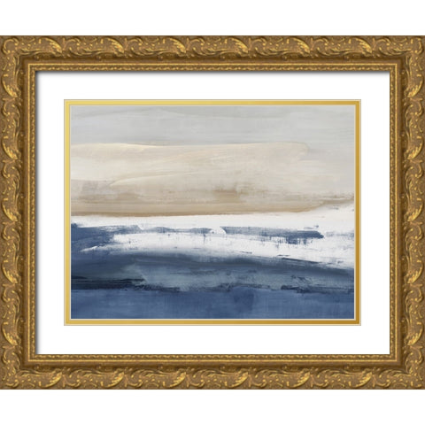 Vista Blue Gold Ornate Wood Framed Art Print with Double Matting by Messina, Jake