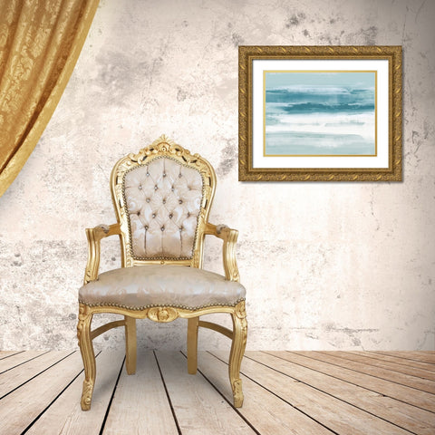 Aqua Passage I Gold Ornate Wood Framed Art Print with Double Matting by Messina, Jake