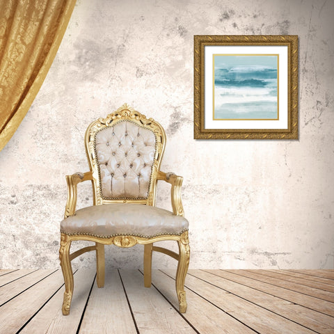 Aqua Passage II Gold Ornate Wood Framed Art Print with Double Matting by Messina, Jake