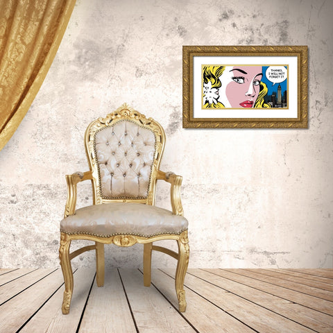 Thanks, I Will not Forget It Gold Ornate Wood Framed Art Print with Double Matting by Sheila B.
