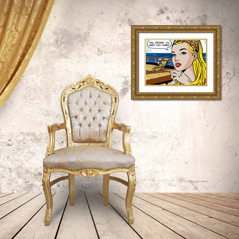 Yes-George Gold Ornate Wood Framed Art Print with Double Matting by Sheila B.