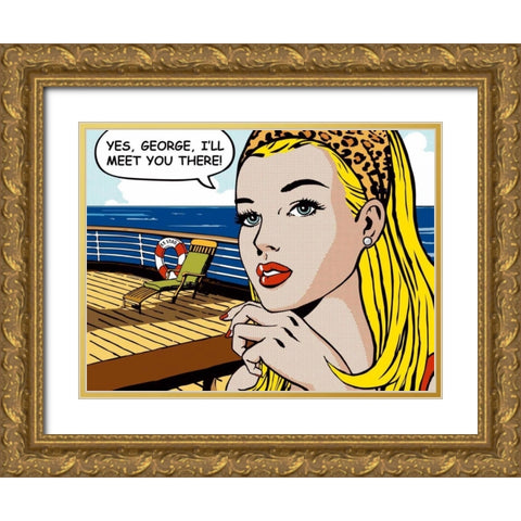 Yes-George Gold Ornate Wood Framed Art Print with Double Matting by Sheila B.