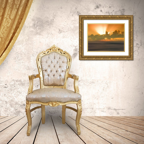USA, Hawaii, Kauai, sunset Gold Ornate Wood Framed Art Print with Double Matting by Plank, Savanah